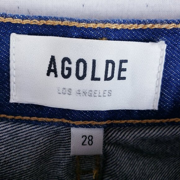 AGOLDE Jeans Pinch Waist High Rise Kick Flare Dark Wash Blue Denim size 28 - Picture 5 of 14